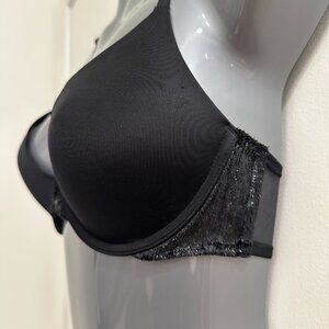 Victoria Secret Very Sexy Lightly Lined 32D - Black Studded Glitter Velvet